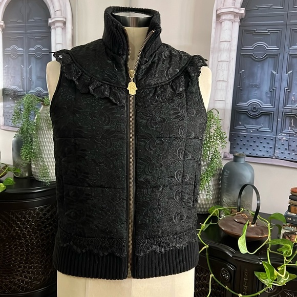 Manouch black lace vest ladies size M ! - Picture 1 of 10